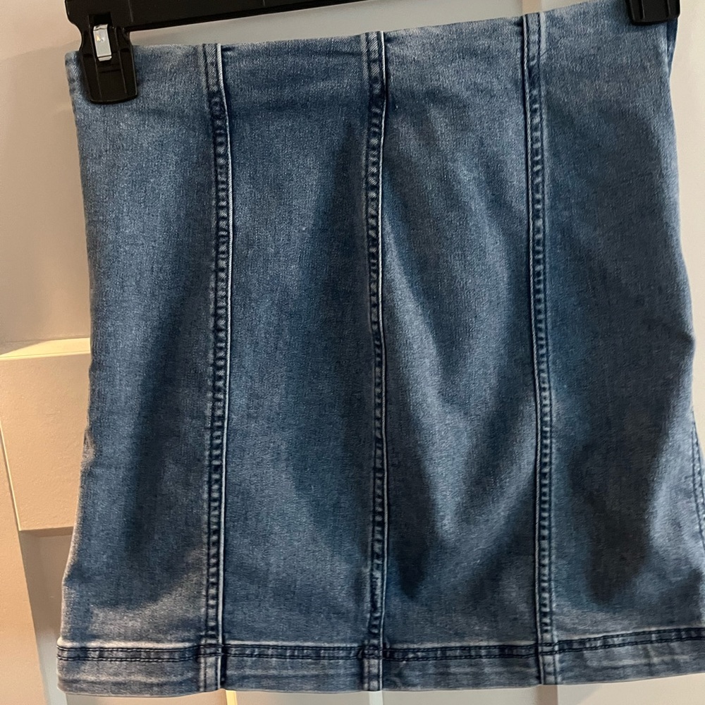 Free people denim bodycon mini skirt size 4